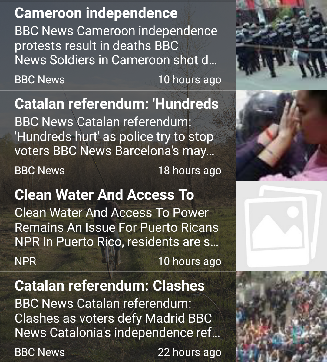 transparent reversed news browser widget